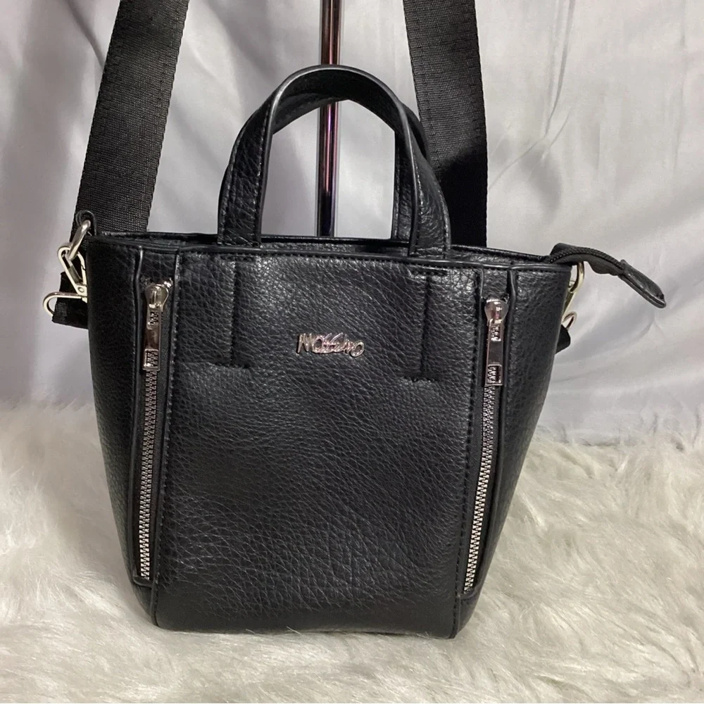 NWOT Mossimo Cute Little Black Zippers Crossbody Satchel Bag